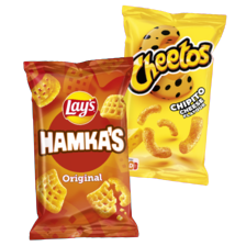 Lay's hamka's, mama mia, pomtips, ringlings of grills of Cheetos